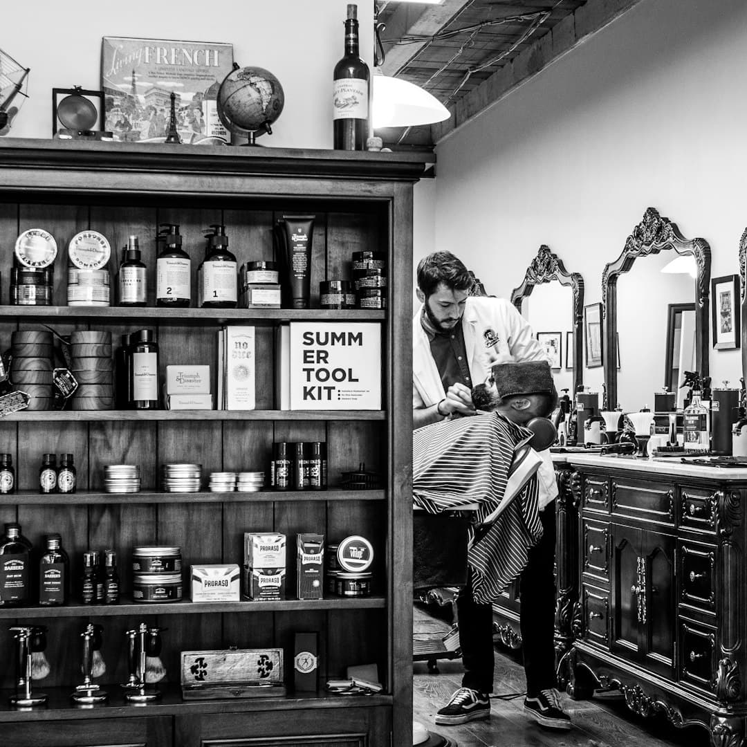 Haircut and grooming work at The Fade House