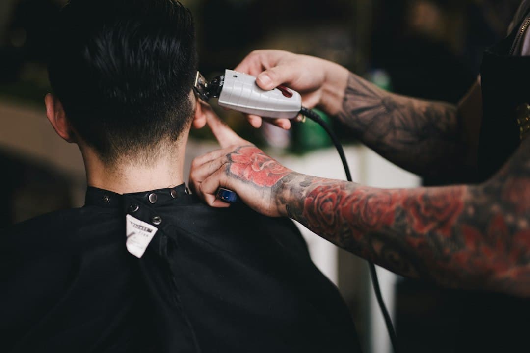 Haircut and grooming work at The Fade House