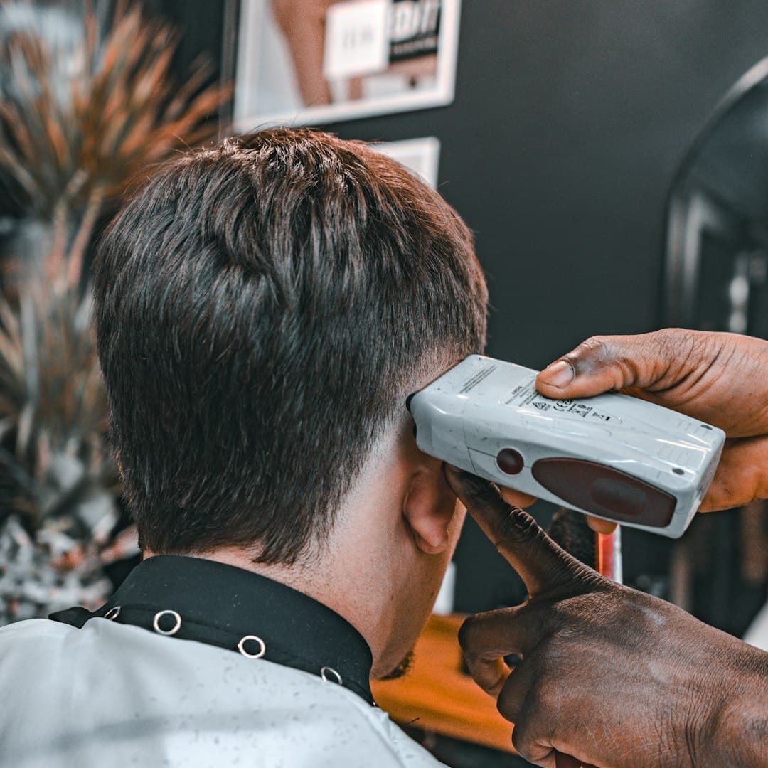 Haircut and grooming work at The Fade House