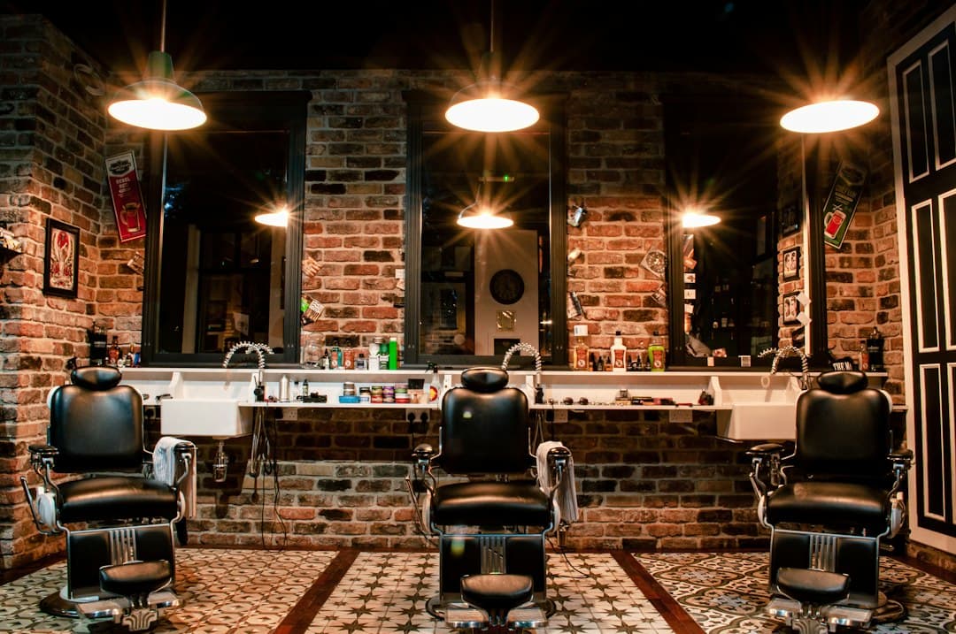A barber chair at The Fade House