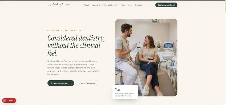 Brightwell Dental Co. homepage
